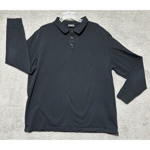 Charles‎ Tyrwhitt Mens Knit Polo Shirt Size 2XL Black Classic Preppy Old Money